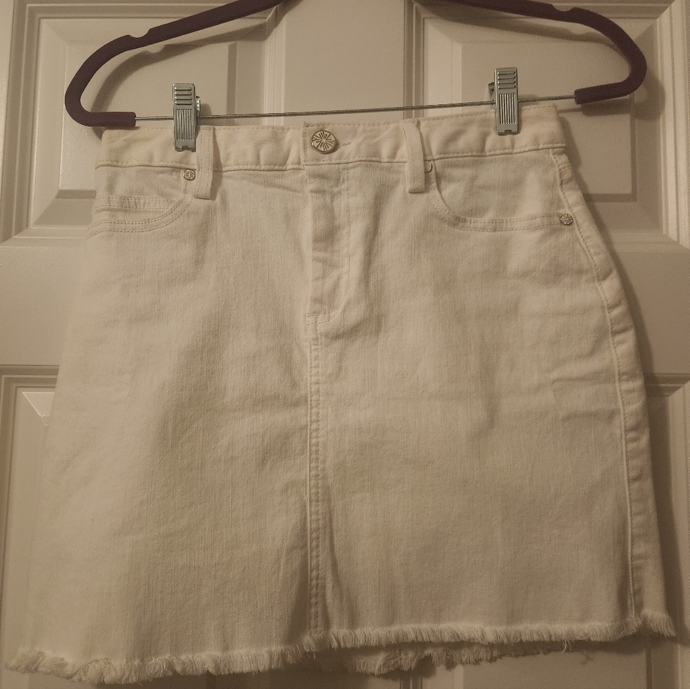 NWOT Lilly Pulitzer White Denim Skirt Size 0
